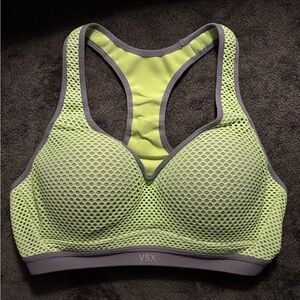 Victoria's Secret VSX Neon Green and Gray Sports Bra